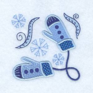 Picture of Jacobean Mittens Machine Embroidery Design