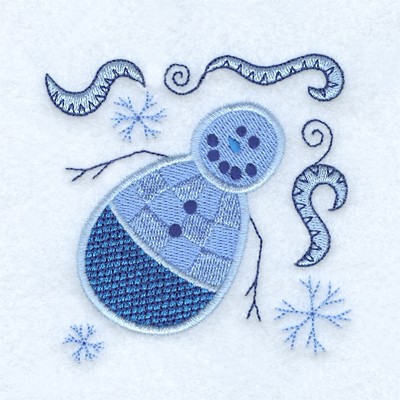 Jacobean Snowman Machine Embroidery Design