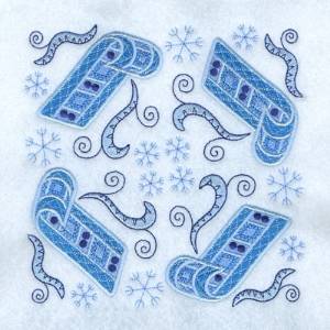 Picture of Jacobean Sled Square Machine Embroidery Design