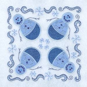 Picture of Jacobean Snowman Square Machine Embroidery Design
