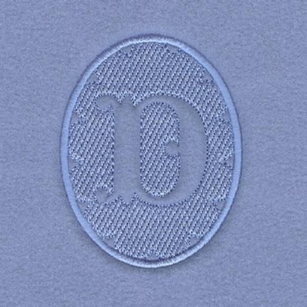 Picture of Embossed Monogram D Machine Embroidery Design