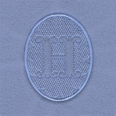 Embossed Monogram H Machine Embroidery Design