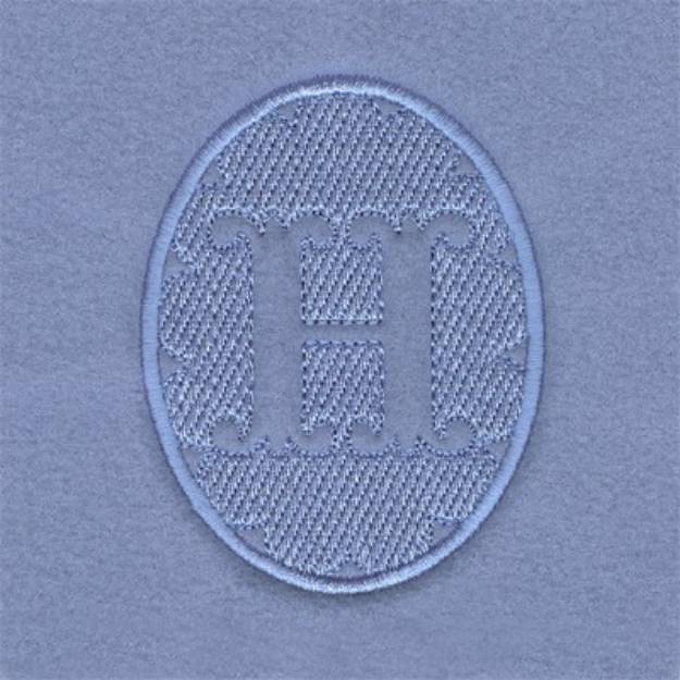 Picture of Embossed Monogram H Machine Embroidery Design