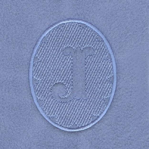 Picture of Embossed Monogram J Machine Embroidery Design