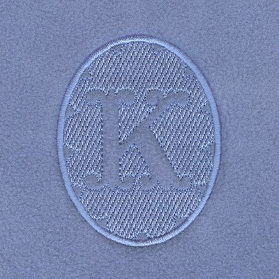 Embossed Monogram K Machine Embroidery Design