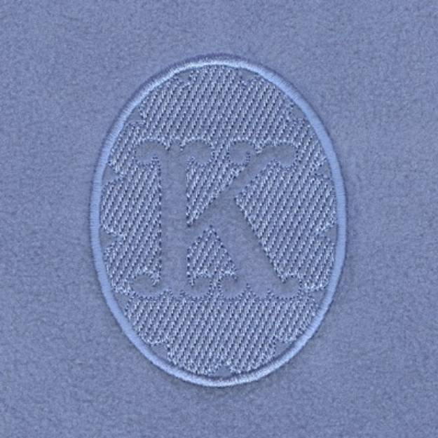 Picture of Embossed Monogram K Machine Embroidery Design