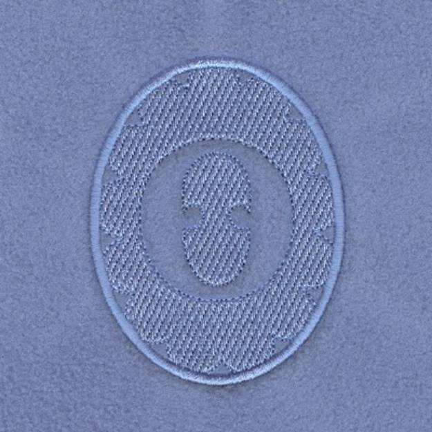 Picture of Embossed Monogram O Machine Embroidery Design