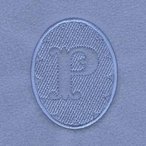 Picture of Embossed Monogram P Machine Embroidery Design