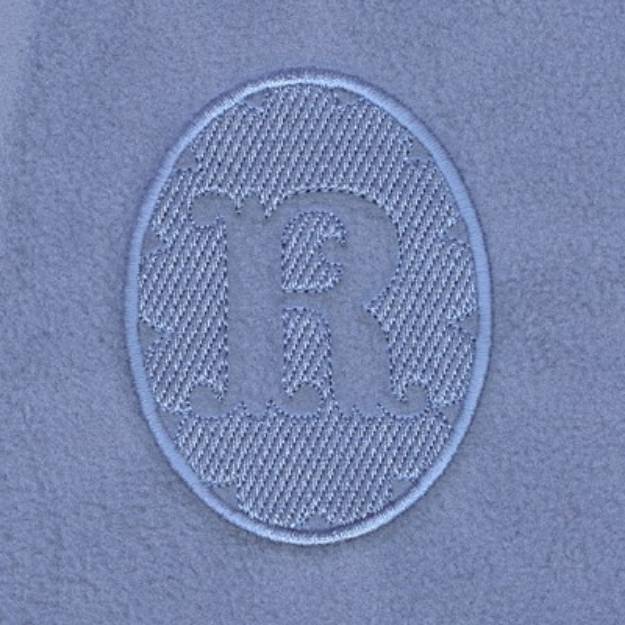 Picture of Embossed Monogram R Machine Embroidery Design