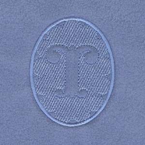 Picture of Embossed Monogram T Machine Embroidery Design