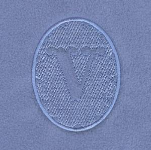 Picture of Embossed Monogram V Machine Embroidery Design