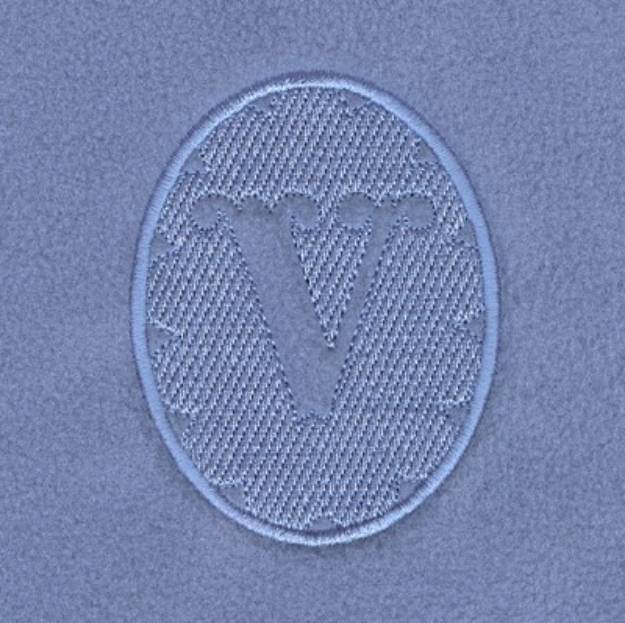 Picture of Embossed Monogram V Machine Embroidery Design