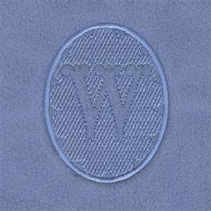 Picture of Embossed Monogram W Machine Embroidery Design