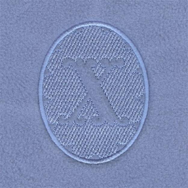 Picture of Embossed Monogram X Machine Embroidery Design