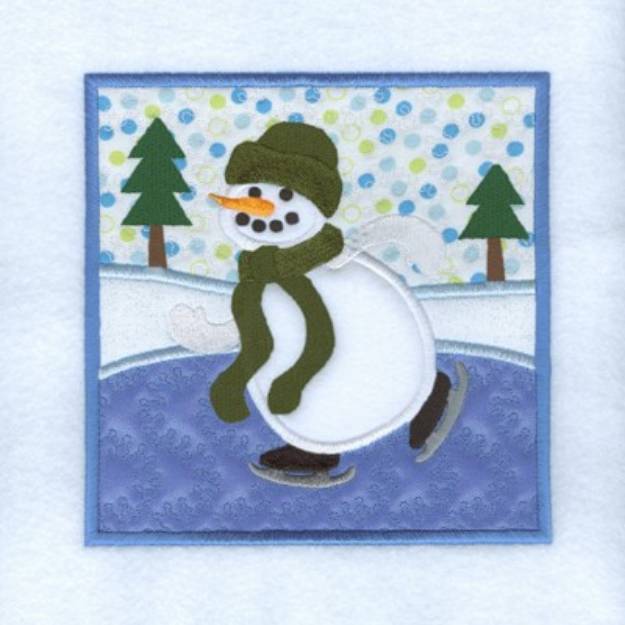 Picture of Snowchild Ice Skating Machine Embroidery Design
