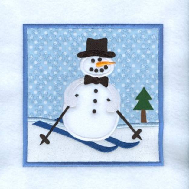 Picture of Snowdad Skiing Machine Embroidery Design