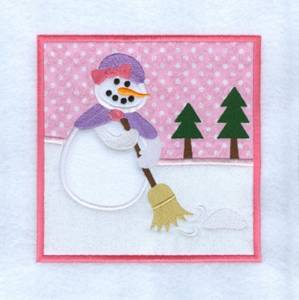 Picture of Snowmom Sweeping Machine Embroidery Design