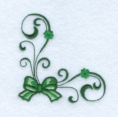 Irish Bow Corner Machine Embroidery Design