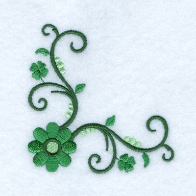 Irish Flower Corner Machine Embroidery Design