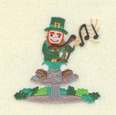 Lucky Playing the Harp Machine Embroidery Design