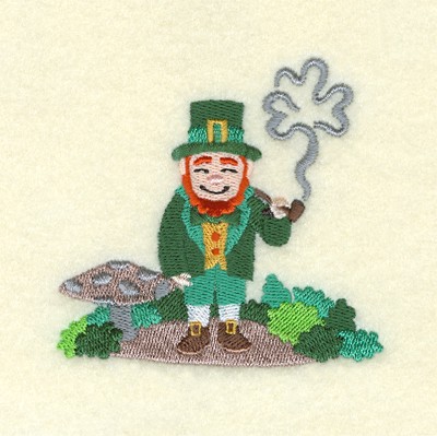 Lucky Smoking His Pipe Machine Embroidery Design