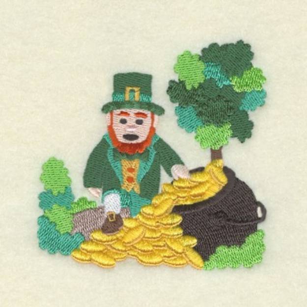 Picture of Lucky & His Pot of Gold Machine Embroidery Design