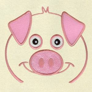 Picture of Pig Face Machine Embroidery Design