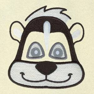 Picture of Skunk Face Machine Embroidery Design