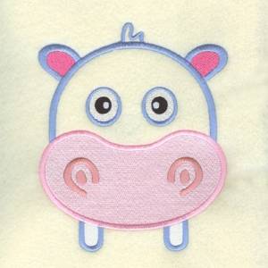 Picture of Hippo Face Machine Embroidery Design