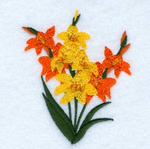 Picture of Gladiolus Machine Embroidery Design