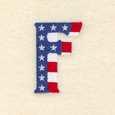 Patriotic F Machine Embroidery Design