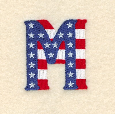 Patriotic M Machine Embroidery Design