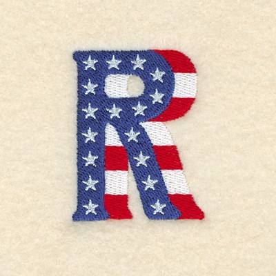 Patriotic R Machine Embroidery Design