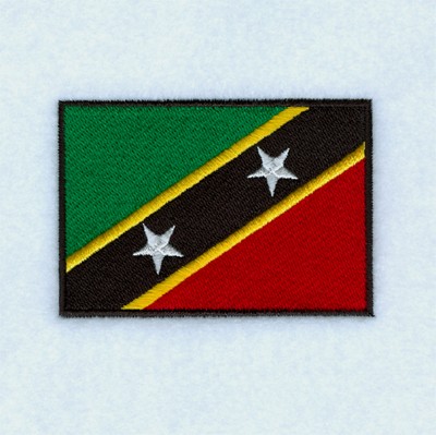 St. Kitts & Nevis Flag Machine Embroidery Design