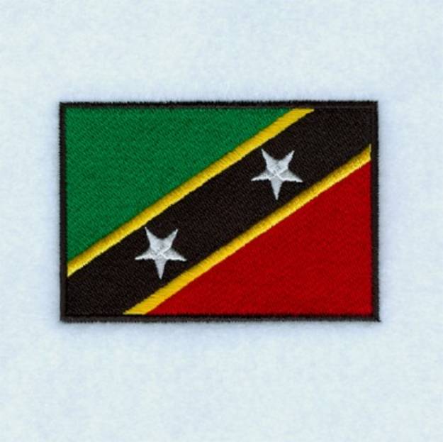 Picture of St. Kitts & Nevis Flag Machine Embroidery Design