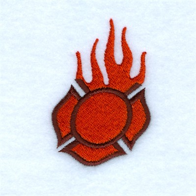 Flaming Maltese Cross Machine Embroidery Design
