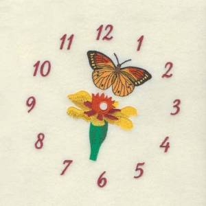 Picture of Numbered Butterfly Clock Machine Embroidery Design