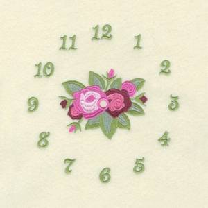 Picture of Numbered Flower Clock Machine Embroidery Design