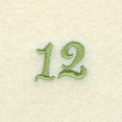Number 12 Flower Clock Machine Embroidery Design