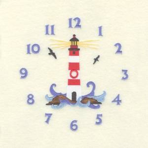 Picture of Lighthouse Clock Machine Embroidery Design