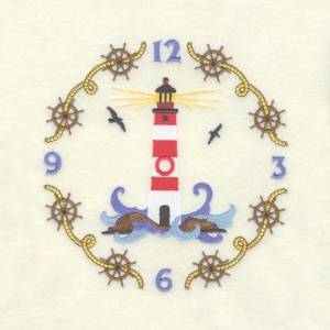 Picture of Lighthouse Clock Machine Embroidery Design