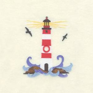 Picture of Lighthouse Clock Icon Machine Embroidery Design