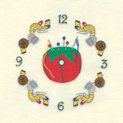 Thimble Sewing Clock Machine Embroidery Design