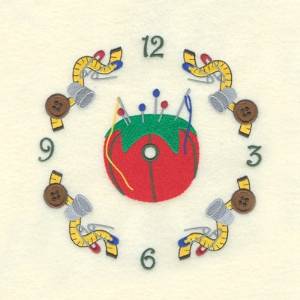 Picture of Thimble Sewing Clock Machine Embroidery Design
