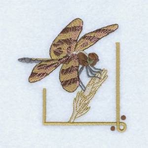 Picture of Dragonfly on Wheat Machine Embroidery Design
