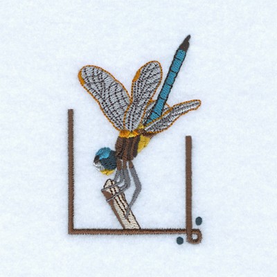 Dragonfly Corner Machine Embroidery Design
