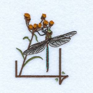 Picture of Dragonfly on Wildflower Machine Embroidery Design