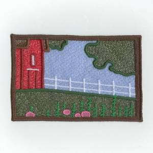 Picture of Barn Garden Panel Machine Embroidery Design