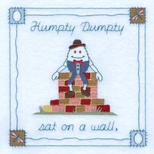 Picture of Sat on a Wall Machine Embroidery Design