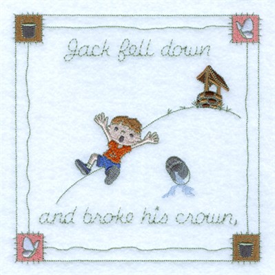 Jack Fell Down Machine Embroidery Design